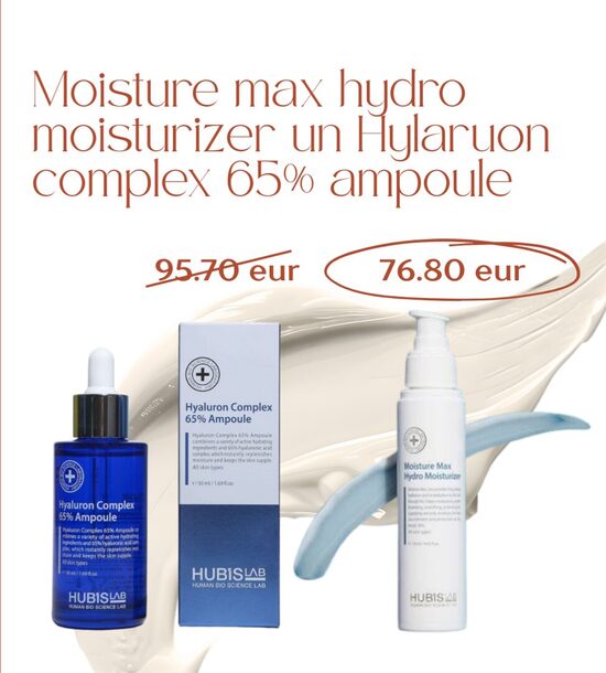 HUBISLAB Moisture Max Hydro fluīds un Hialuronskāber serum-ampula, komplekts